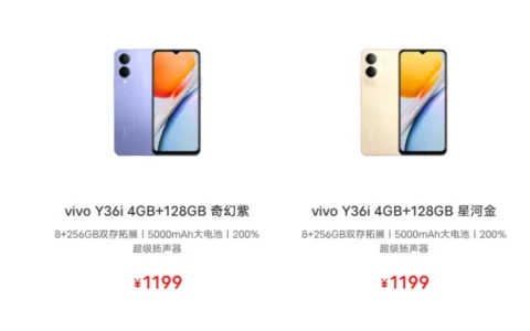 vivo Y36i手机上架官网 目前处于缺货中