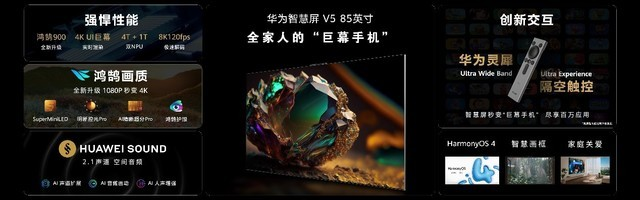 华为智慧屏 V5震撼发布：开创“巨幕手机”时代，百种新玩法涌现