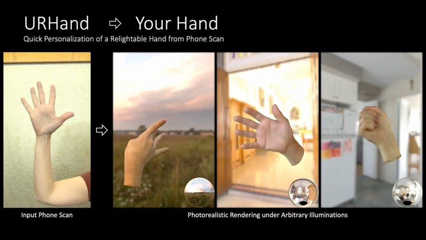 Meta推出URHand：虚拟现实中超逼真虚拟手模型