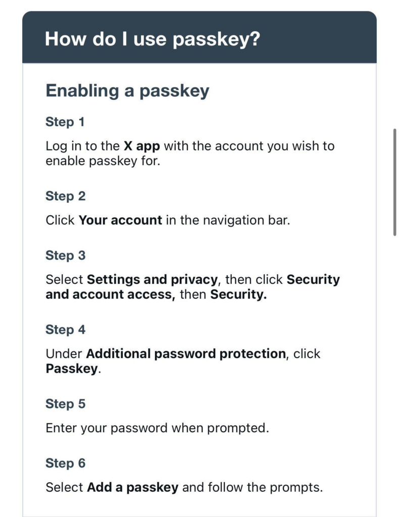 X（Twitter）平台取消短信验证引入 Passkey 支持，提升账号安全性