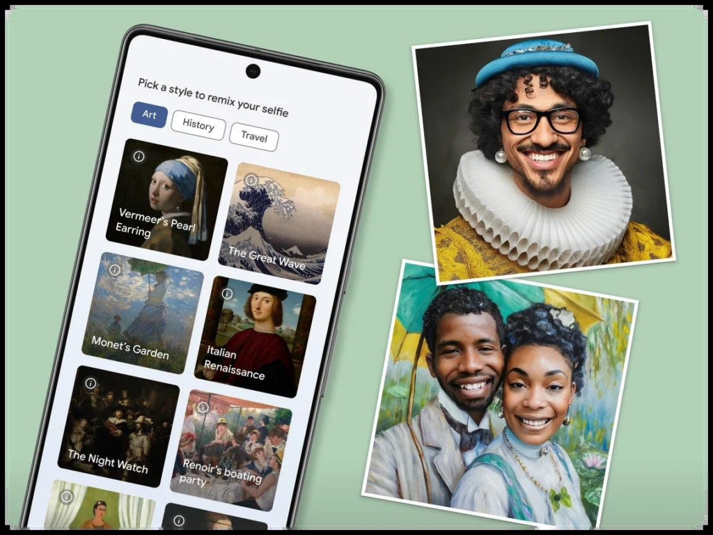 谷歌推出“艺术自拍 2”：用 AI 将自拍照 P 进不同艺术作品