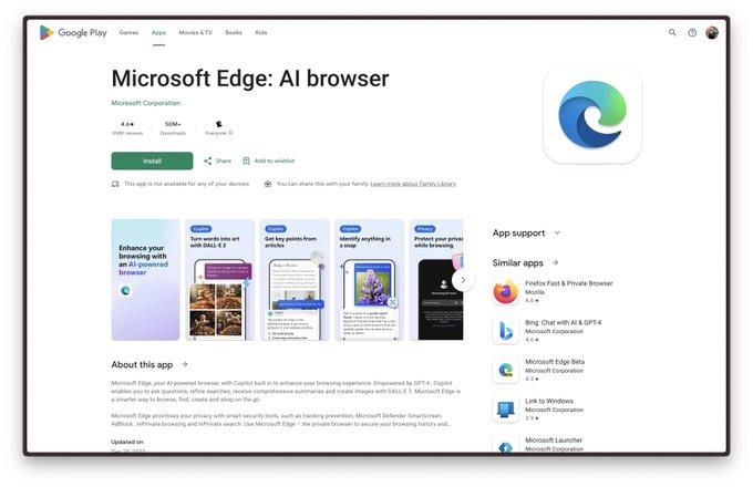 微软移动端 Edge 浏览器升级，正名“微软 Edge：AI 浏览器”全面迎接人工智能时代