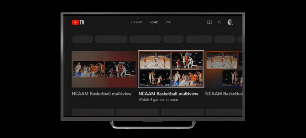 YouTube TV新增“自定义多视窗”功能，可自选四场比赛同时观看