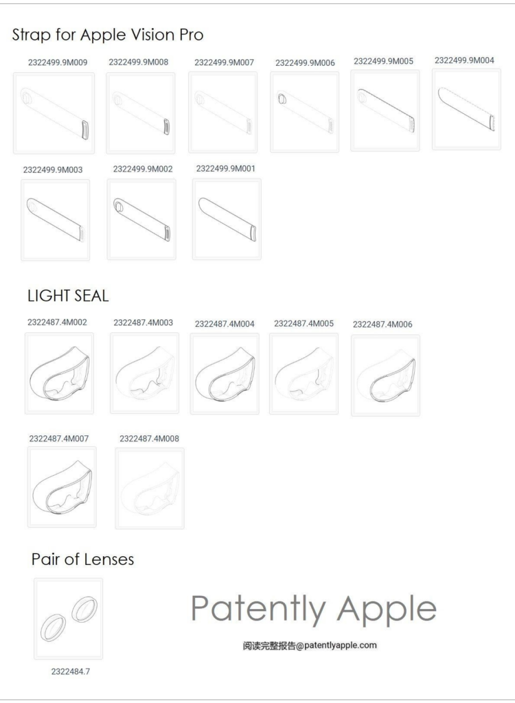 苹果 Vision Pro 头显外观专利获批：展示顶带等配件细节