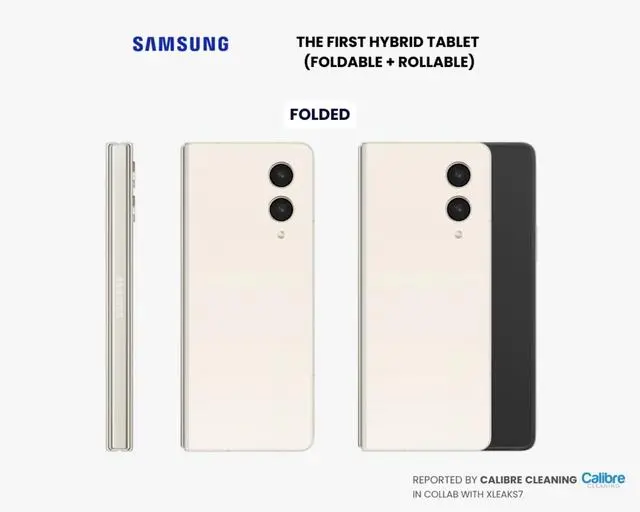 三星Samsung新款概念手机曝光：折叠屏+卷轴屏设计，可随身携带