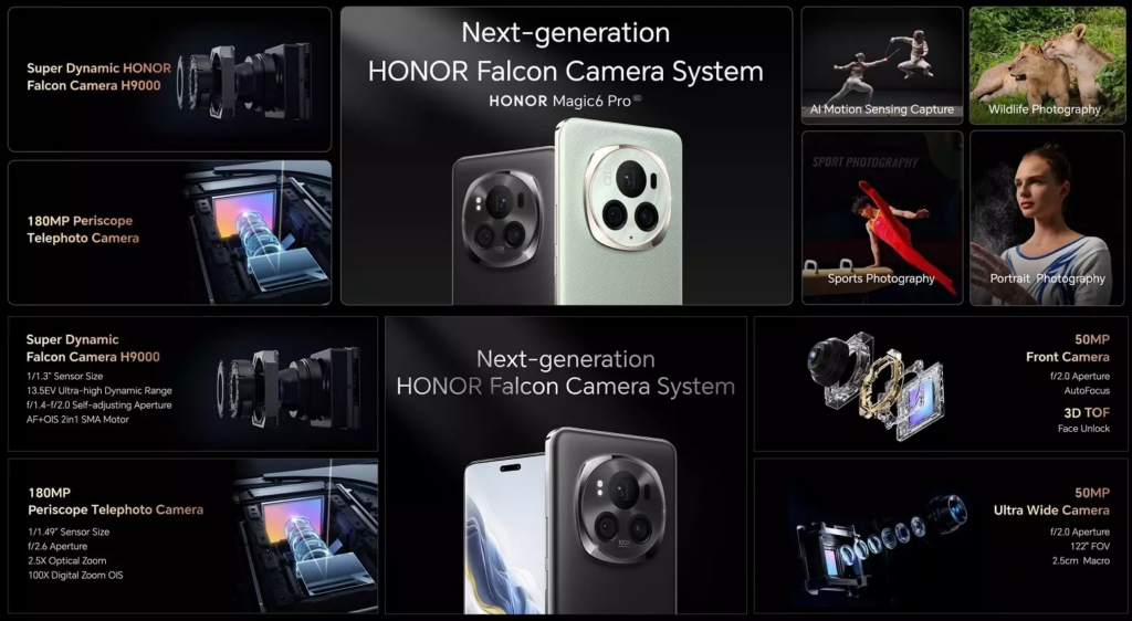 MWC 2024：HONOR Magic6 Pro全球发布，6.8英寸120Hz LTPO显示屏，骁龙8 Gen 3 SoC，180MP潜望式长焦摄像头