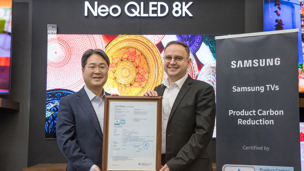 三星最新Neo QLED、OLED、Lifestyle电视获得产品碳减排认证