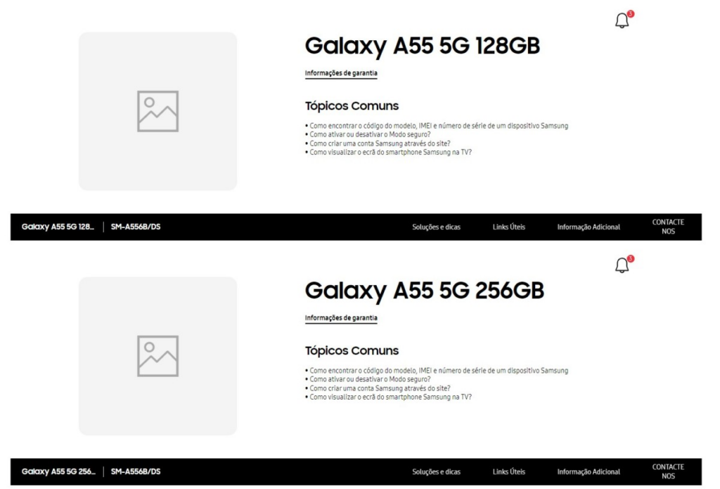 三星提前发布Galaxy A55和A35的支持页面