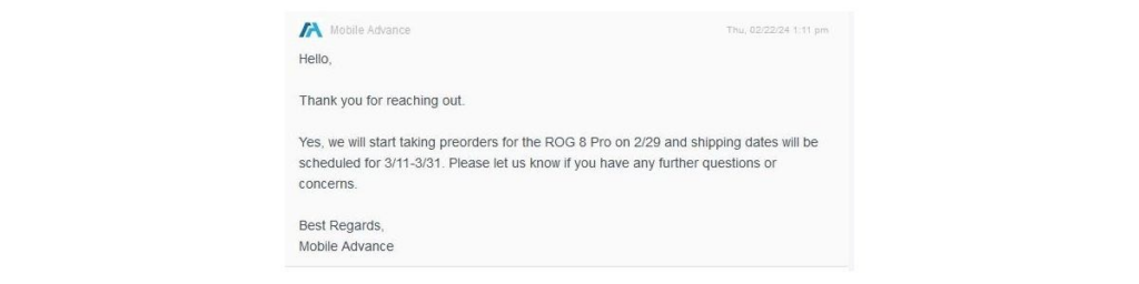 华硕 ROG Phone 8 Pro 美国预购日期曝光
