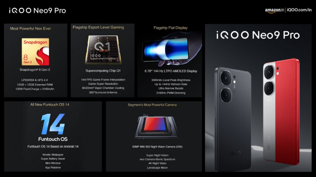 iQOO Neo 9 Pro 全球版正式发布，搭载骁龙8 Gen 2芯片