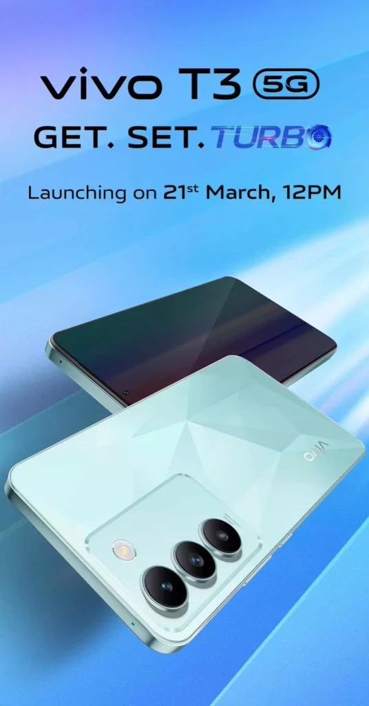 vivo T3 5G 手机将于 3 月 21 日在海外发布，配备 6.67 英寸屏幕和天玑 7200 芯片