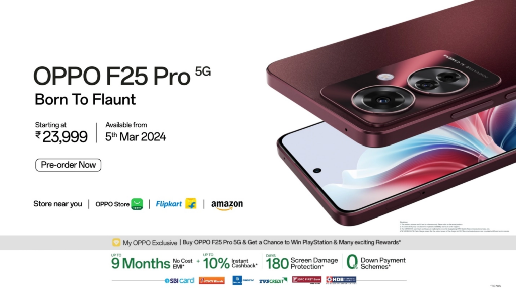 OPPO F25 Pro 5G：25000卢比（约302美元）以下最佳手机，适合内容创作者