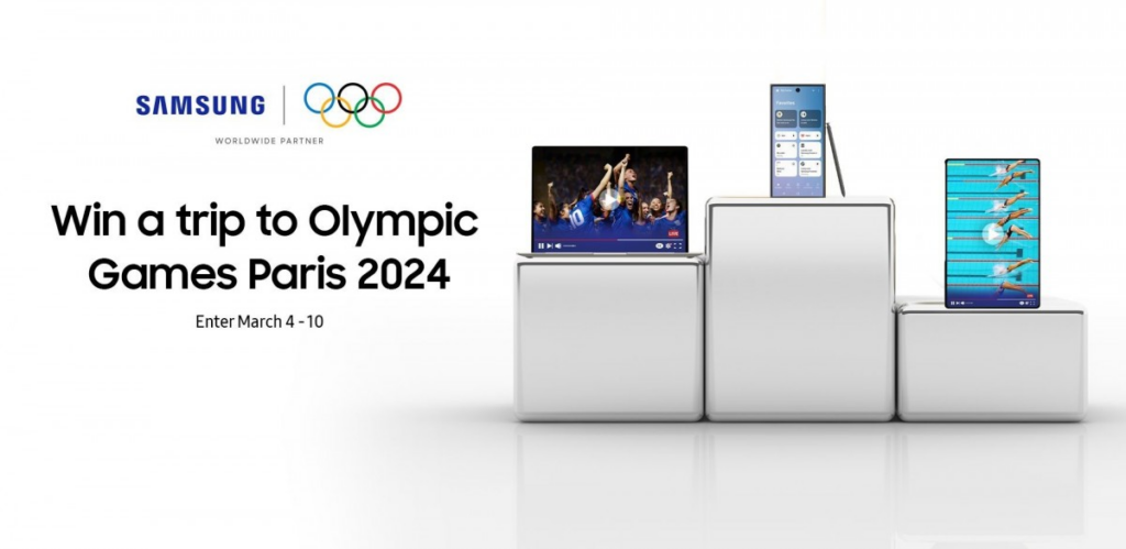 在Samsung.com消费满100美元，你将有机会参加巴黎奥运会