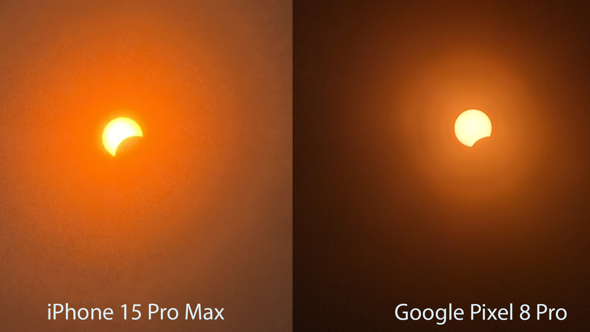 我使用 iPhone 15 Pro Max、Google Pixel 8 Pro 和三星 Galaxy S23 Ultra 拍摄了日食 - 以下是表现最好的一台
