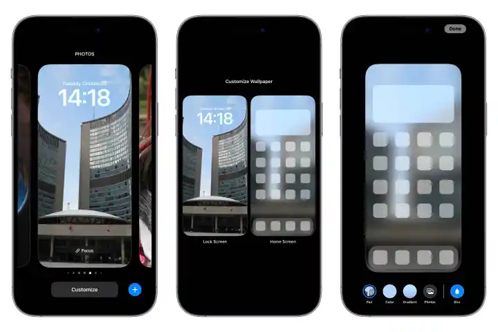 如何在iOS 17上为主屏幕添加不同的壁纸