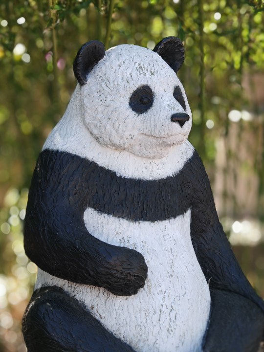 使用荣耀Magic 6 RSR拍摄的熊猫雕塑照片。