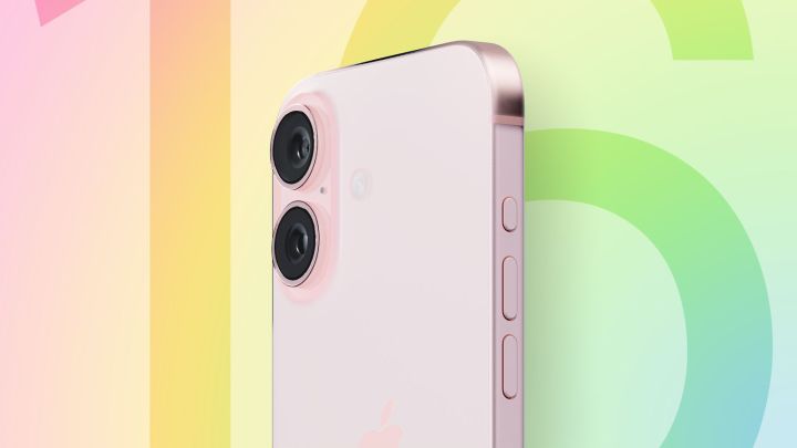 iPhone 16 超薄相机模块的特写渲染。