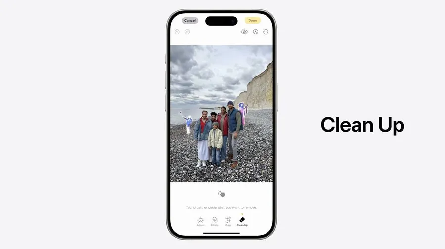画圈擦除背景元素，苹果 iOS 18 照片应用新增 Clean Up AI 工具
