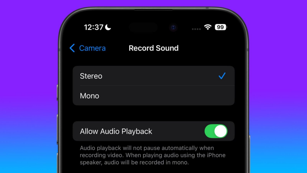 iOS 18 新增相机设置：拍摄视频时可继续播放音频