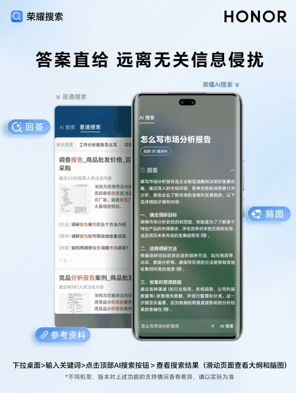 荣耀手机全新 AI 搜索功能正式上线：一键总结、精准模糊搜索等实用功能